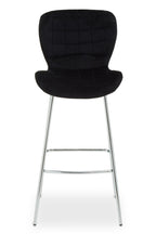 Warton Bar Chair | Black Velvet Quilted Bar Chair