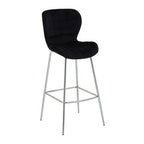 Warton Bar Chair | Black Velvet Quilted Bar Chair
