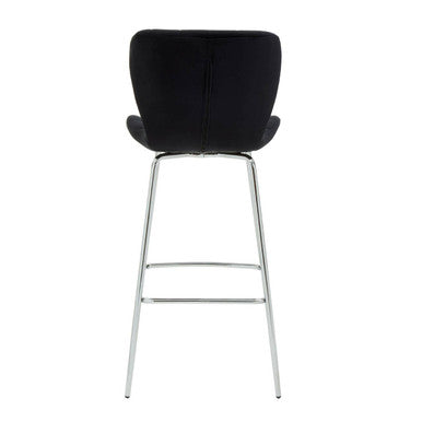 Warton Bar Chair | Black Velvet Quilted Bar Chair