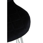 Warton Bar Chair | Black Velvet Quilted Bar Chair