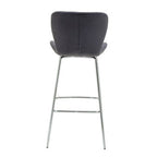 Warton Bar Chair | Grey Velvet Quilted Bar Chair