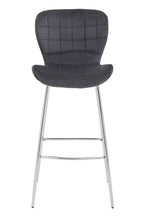 Warton Bar Chair | Grey Velvet Quilted Bar Chair