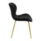 Warton Dining Chair | Black Velvet Quilted Dining Chair