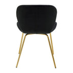 Warton Dining Chair | Black Velvet Quilted Dining Chair