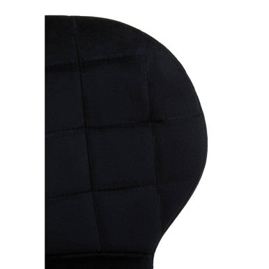 Warton Dining Chair | Black Velvet Quilted Dining Chair