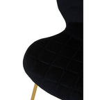 Warton Dining Chair | Black Velvet Quilted Dining Chair