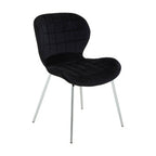 Warton Dining Chair | Black Velvet Quilted Dining Chair
