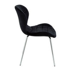 Warton Dining Chair | Black Velvet Quilted Dining Chair