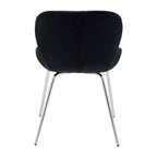 Warton Dining Chair | Black Velvet Quilted Dining Chair