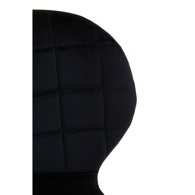 Warton Dining Chair | Black Velvet Quilted Dining Chair
