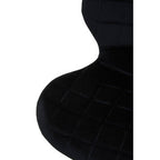 Warton Dining Chair | Black Velvet Quilted Dining Chair