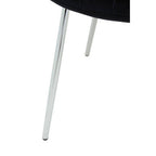 Warton Dining Chair | Black Velvet Quilted Dining Chair
