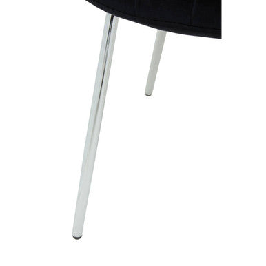 Warton Dining Chair | Black Velvet Quilted Dining Chair