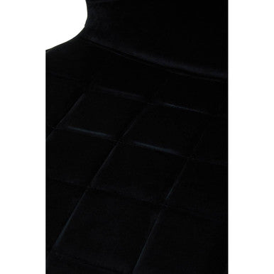 Warton Dining Chair | Black Velvet Quilted Dining Chair