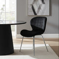 Warton Dining Chair | Black Velvet Quilted Dining Chair