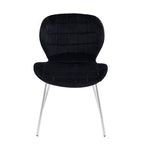Warton Dining Chair | Black Velvet Quilted Dining Chair
