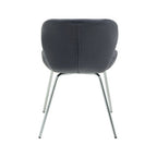 Warton Dining Chair | Grey Velvet Quilted Dining Chair