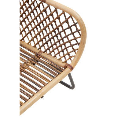 Manado Natural Rattan Chair with Black Finish Legs