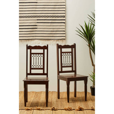 Srina Dining Chair | Dark Sheesham Wood Dining Chair