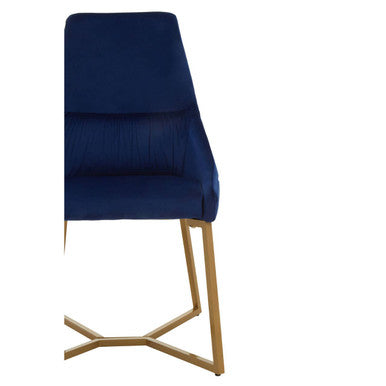 Vieste Dining Chair | Midnight Blue Velvet Dining Chair