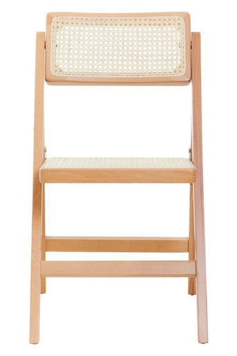 Cebu Folding Chair | Natural Beech Wood and Rattan Folding Chair