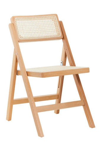 Cebu Folding Chair | Natural Beech Wood and Rattan Folding Chair