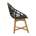 Manado Accent Chair | Black Rattan and Teak Wood Chair