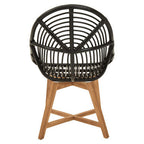 Manado Accent Chair | Black Rattan and Teak Wood Chair