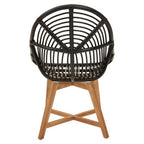 Manado Accent Chair | Black Rattan and Teak Wood Chair