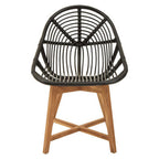 Manado Accent Chair | Black Rattan and Teak Wood Chair