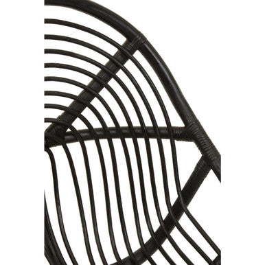Manado Accent Chair | Black Rattan and Teak Wood Chair