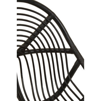 Manado Accent Chair | Black Rattan and Teak Wood Chair