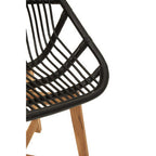 Manado Accent Chair | Black Rattan and Teak Wood Chair