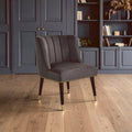Doucet Grey Velvet Dining Chair with Black Wooden Legs