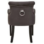 Doucet Dining Chair | Grey Velvet Dining Chair with Ring Back