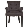 Doucet Dining Chair | Grey Velvet Dining Chair with Ring Back