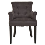 Doucet Dining Chair | Grey Velvet Dining Chair with Ring Back