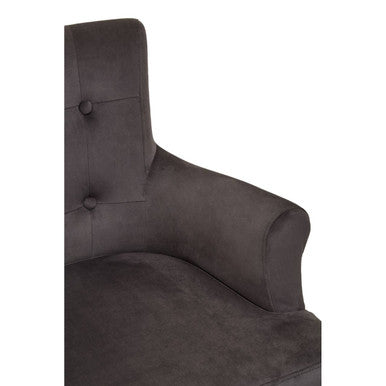 Doucet Dining Chair | Grey Velvet Dining Chair with Ring Back
