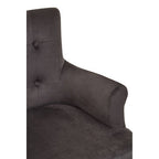 Doucet Dining Chair | Grey Velvet Dining Chair with Ring Back