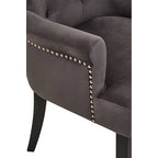Doucet Dining Chair | Grey Velvet Dining Chair with Ring Back