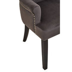 Doucet Dining Chair | Grey Velvet Dining Chair with Ring Back