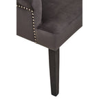 Doucet Dining Chair | Grey Velvet Dining Chair with Ring Back