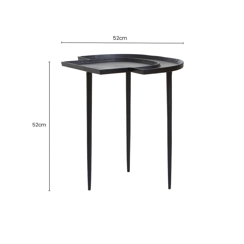 Simbolo Side Table | Silver Nickel Finish Asymmetric Side Table