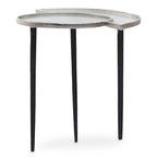 Simbolo Side Table | Silver Nickel Finish Asymmetric Side Table