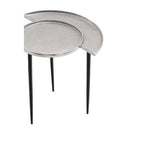 Simbolo Side Table | Silver Nickel Finish Asymmetric Side Table