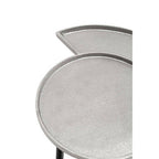 Simbolo Side Table | Silver Nickel Finish Asymmetric Side Table