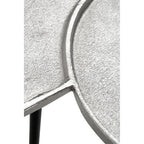 Simbolo Side Table | Silver Nickel Finish Asymmetric Side Table