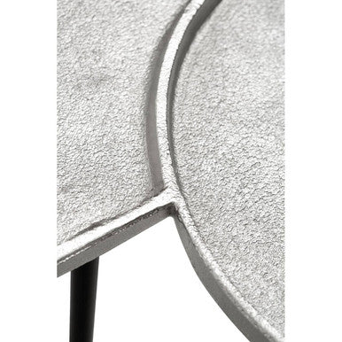 Simbolo Side Table | Silver Nickel Finish Asymmetric Side Table