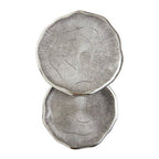 Silva Side Table Set | Silver Finish Oak Effect Set of 2 Side Tables