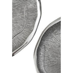 Silva Side Table Set | Silver Finish Oak Effect Set of 2 Side Tables